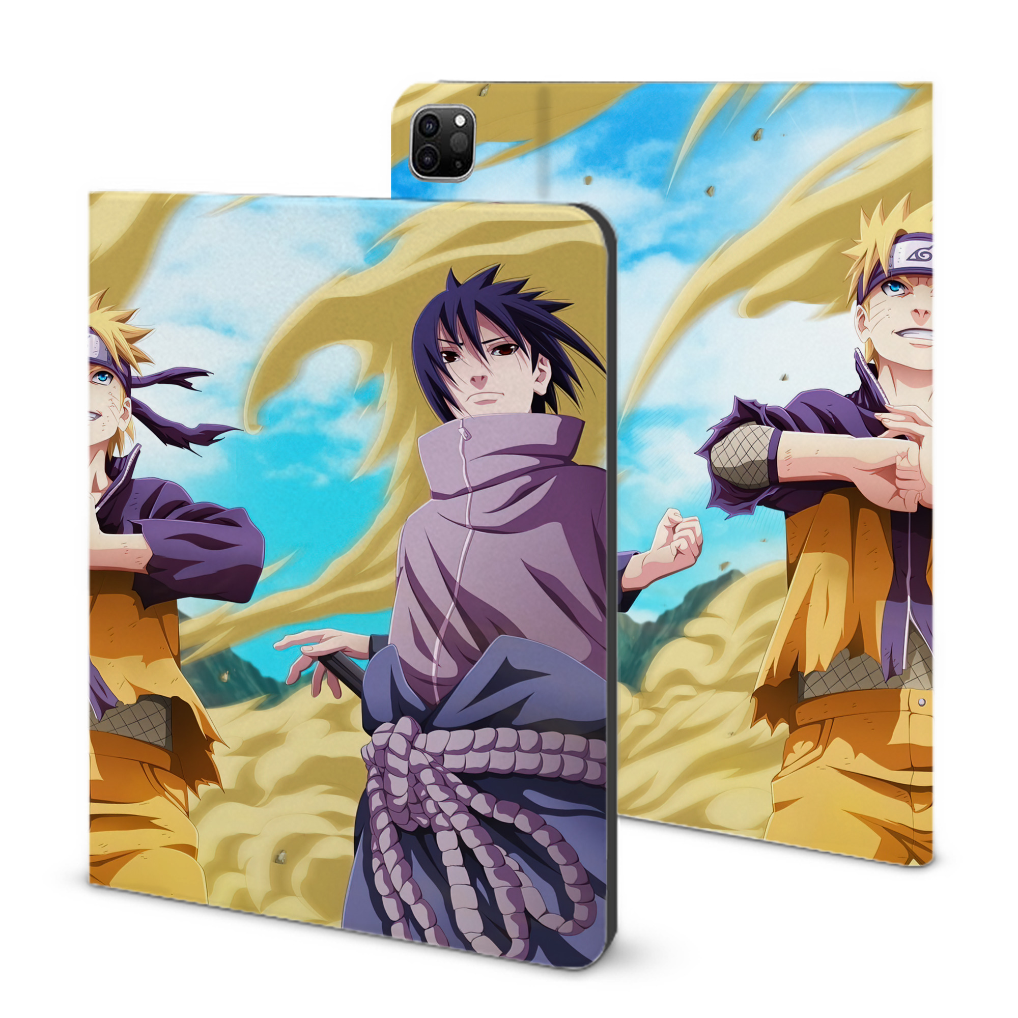 （画像用） NARUTO -ナルト- NARUTO -ナルト- 疾風伝 IPad ケース ブック型 PUレザー TPU 耐衝撃 軽量 薄型 ペン収納なし 全面保護 IPad 各モデル対応
